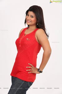Veena Vijender in Red Dress
