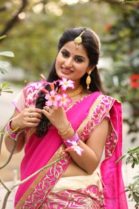 Ankitha in Half Saree