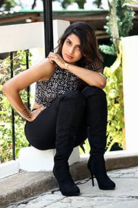 Sameera Sherief in Black Dress