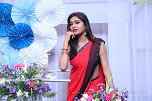 Sai Akshatha Red Saree