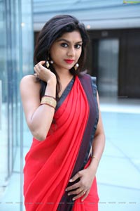 Sai Akshatha Red Saree