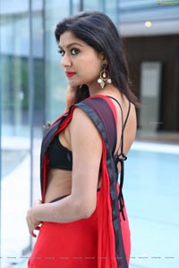 Sai Akshatha Red Saree