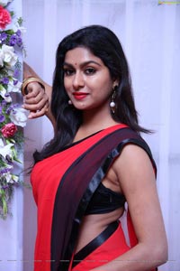 Sai Akshatha Red Saree