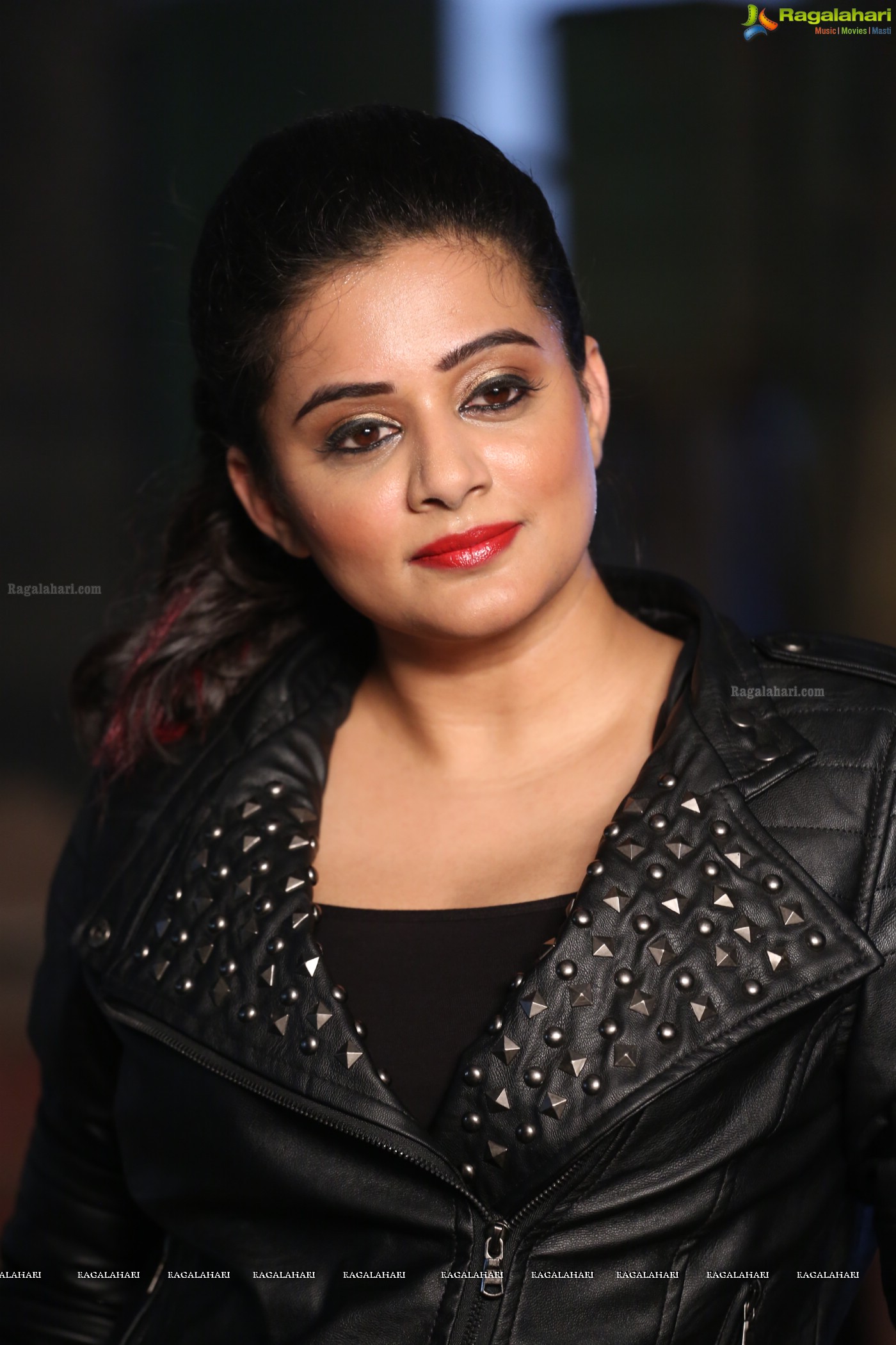 Priyamani in Black Leather Jacket at Sirivennela Movie Shooting Spot