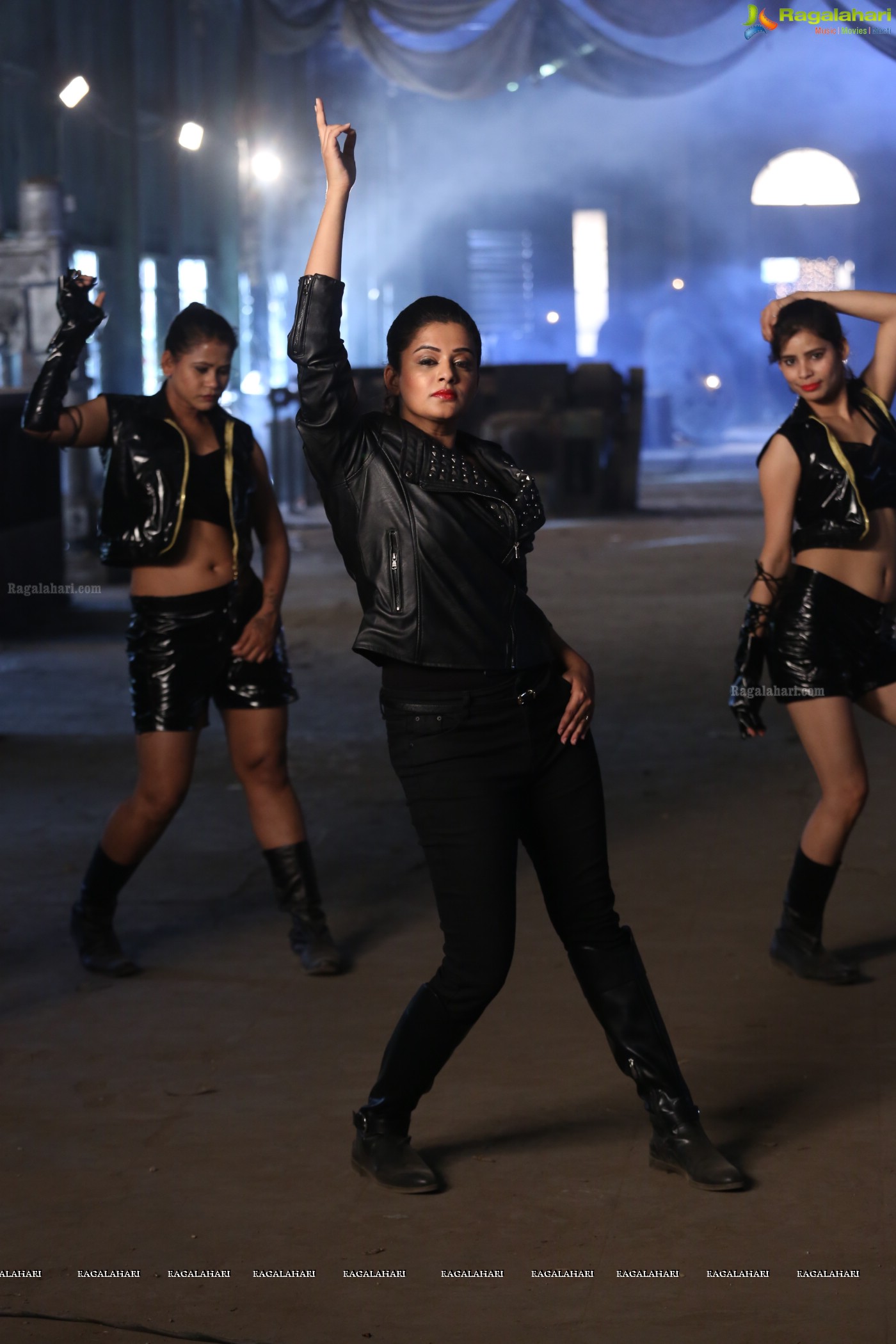 Priyamani in Black Leather Jacket at Sirivennela Movie Shooting Spot