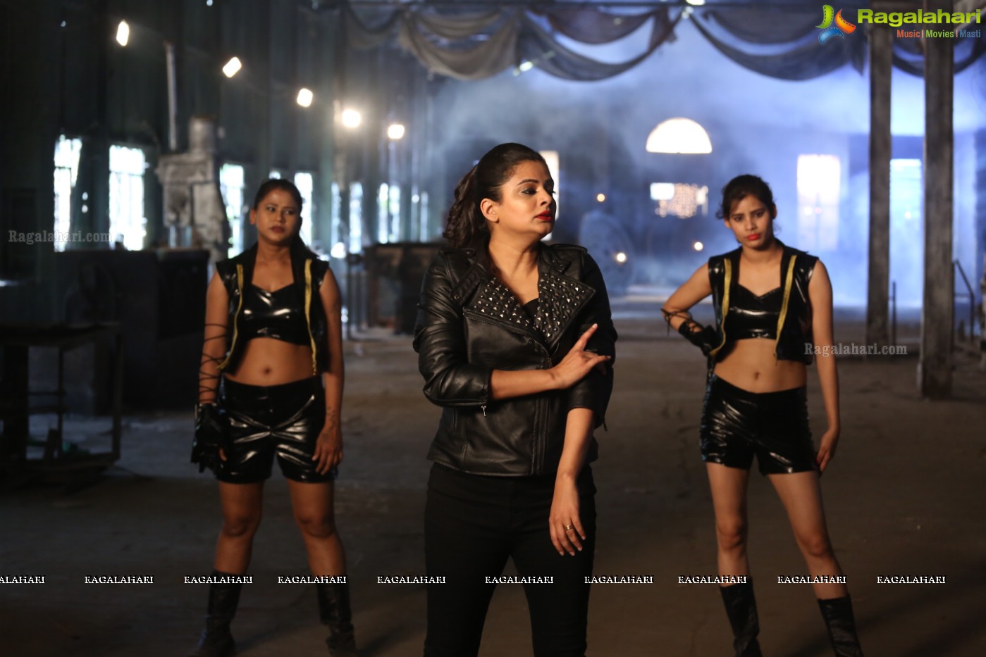 Priyamani in Black Leather Jacket at Sirivennela Movie Shooting Spot