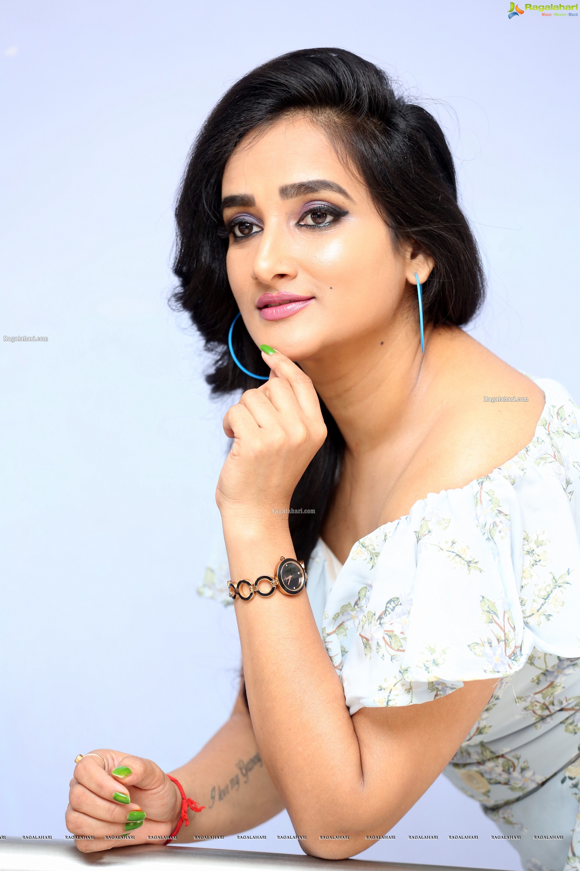 Madhu Krishnan in High Low Hem Ruffle Dress, HD Photo Gallery