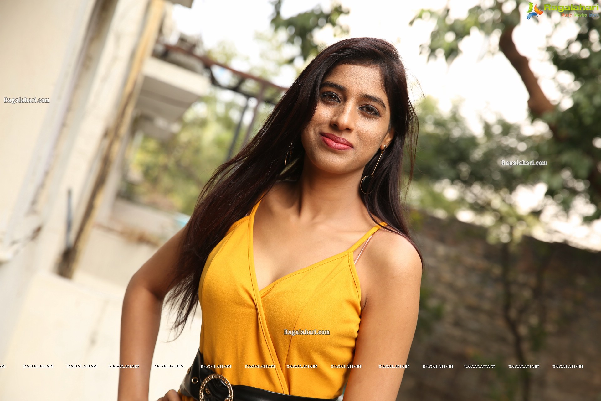 Naziya Khan at Yellow Spaghetti Strap Mini Dress, HD Photo Gallery