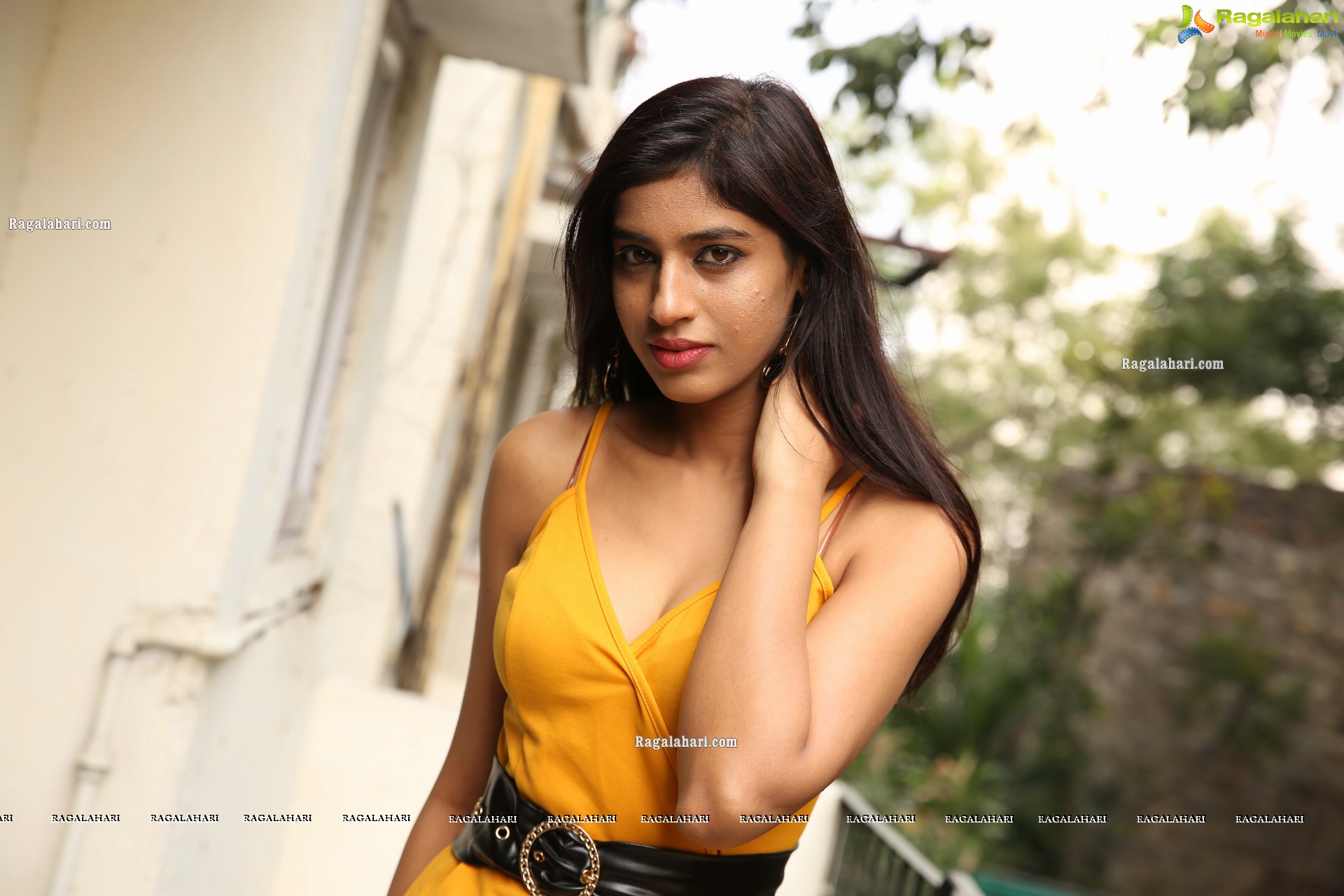 Naziya Khan at Yellow Spaghetti Strap Mini Dress, HD Photo Gallery