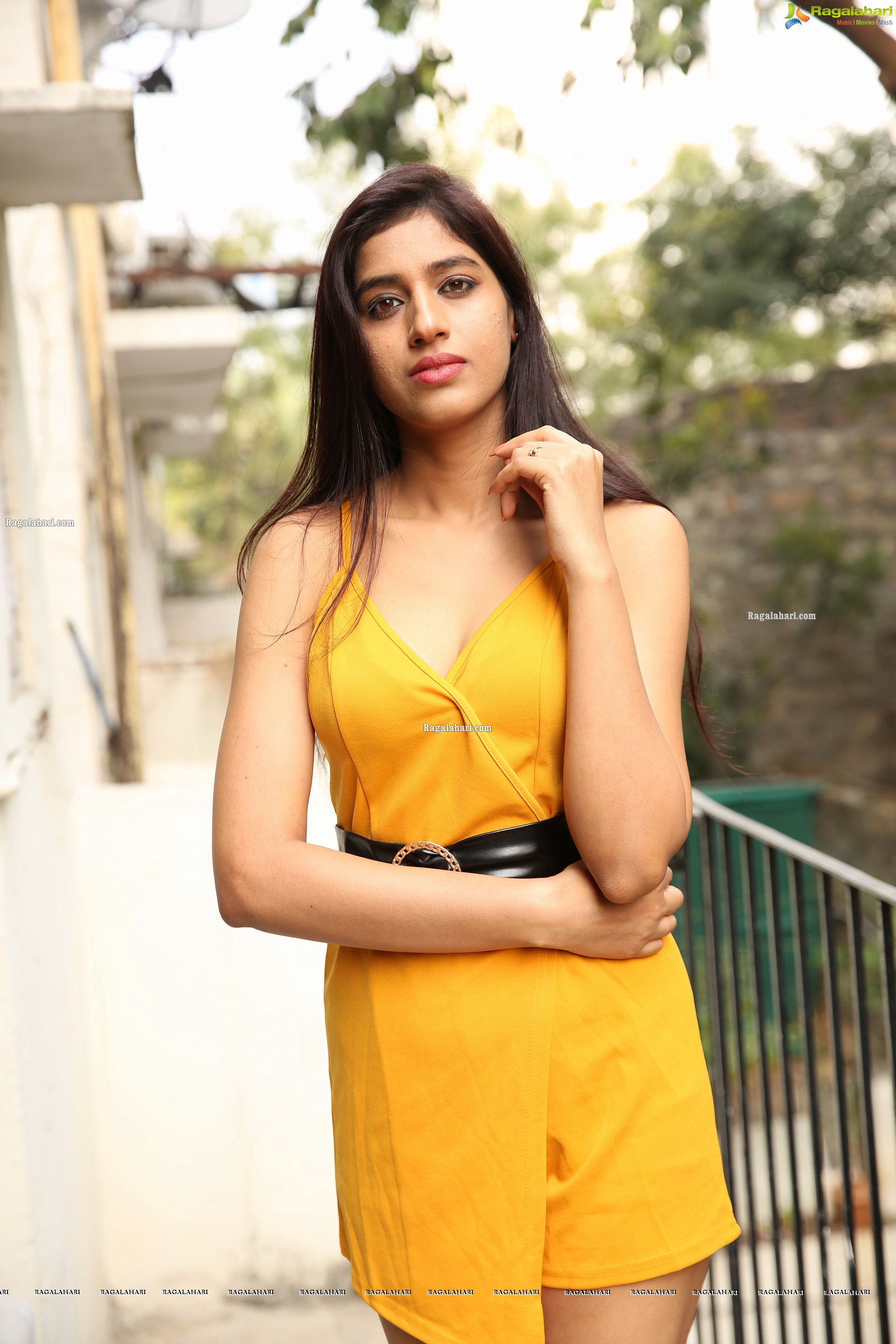 Naziya Khan at Yellow Spaghetti Strap Mini Dress, HD Photo Gallery