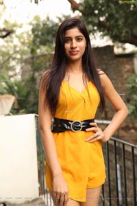 Naziya Khan at Yellow Spaghetti Strap Mini Dress