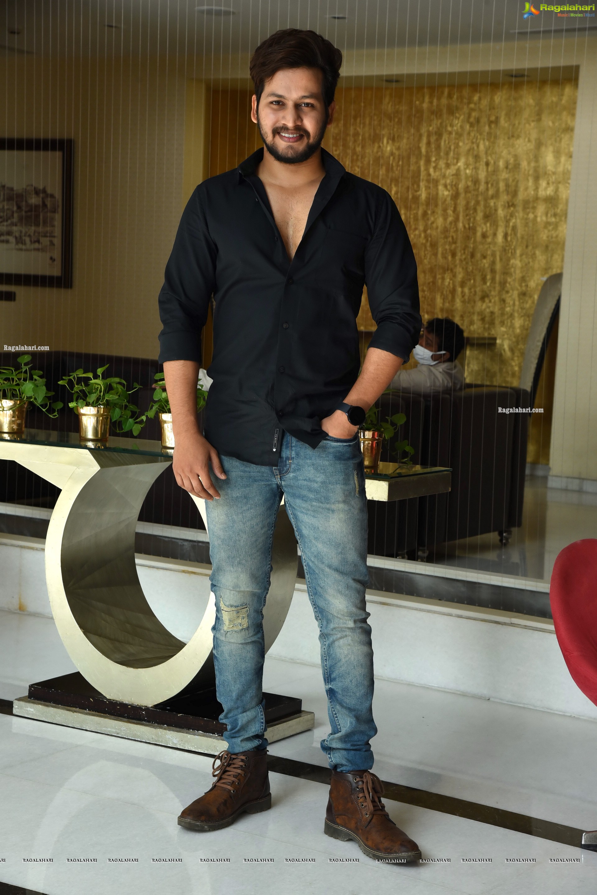 Anurag at Radhakrishna Movie Interview, HD Photo Gallery