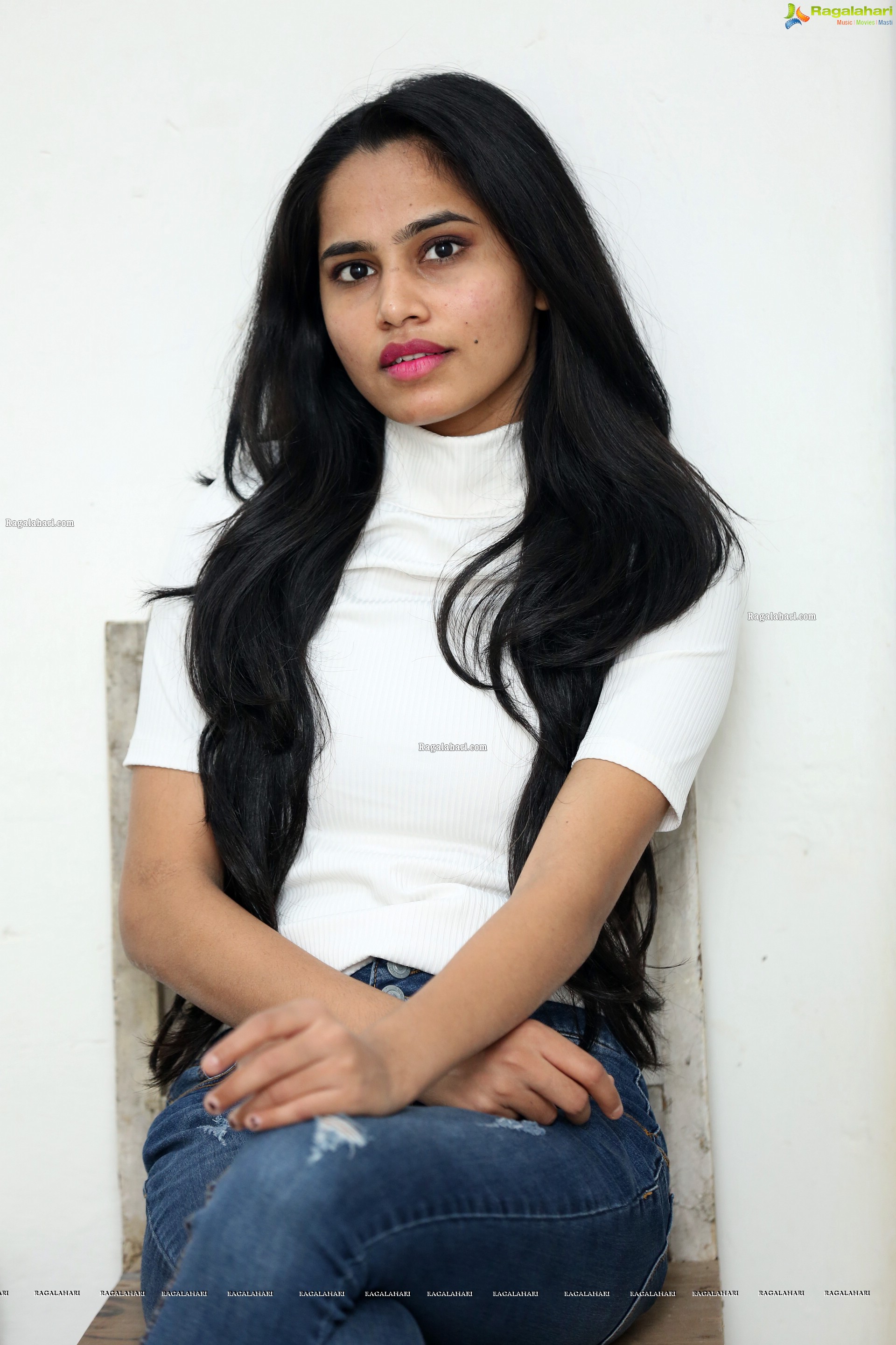 Ramya Rajput in Trendy Denim Jacket Over White Turtleneck Top with Jeans, HD Photo Gallery