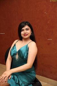 Selvin Batada in Dark Turquoise Spaghetti Straps Satin Dress