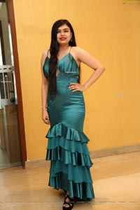 Selvin Batada in Dark Turquoise Spaghetti Straps Satin Dress