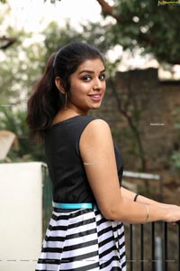 Shrithi Sharma in Black and White Stripes Mini Dress