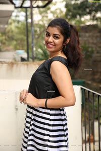 Shrithi Sharma in Black and White Stripes Mini Dress