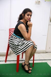 Shrithi Sharma in Black and White Stripes Mini Dress