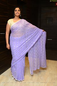 Anchor Syamala in Lavender Saree