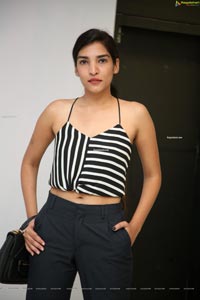 Supraja Narayan in Black and White Stripes Crop Top