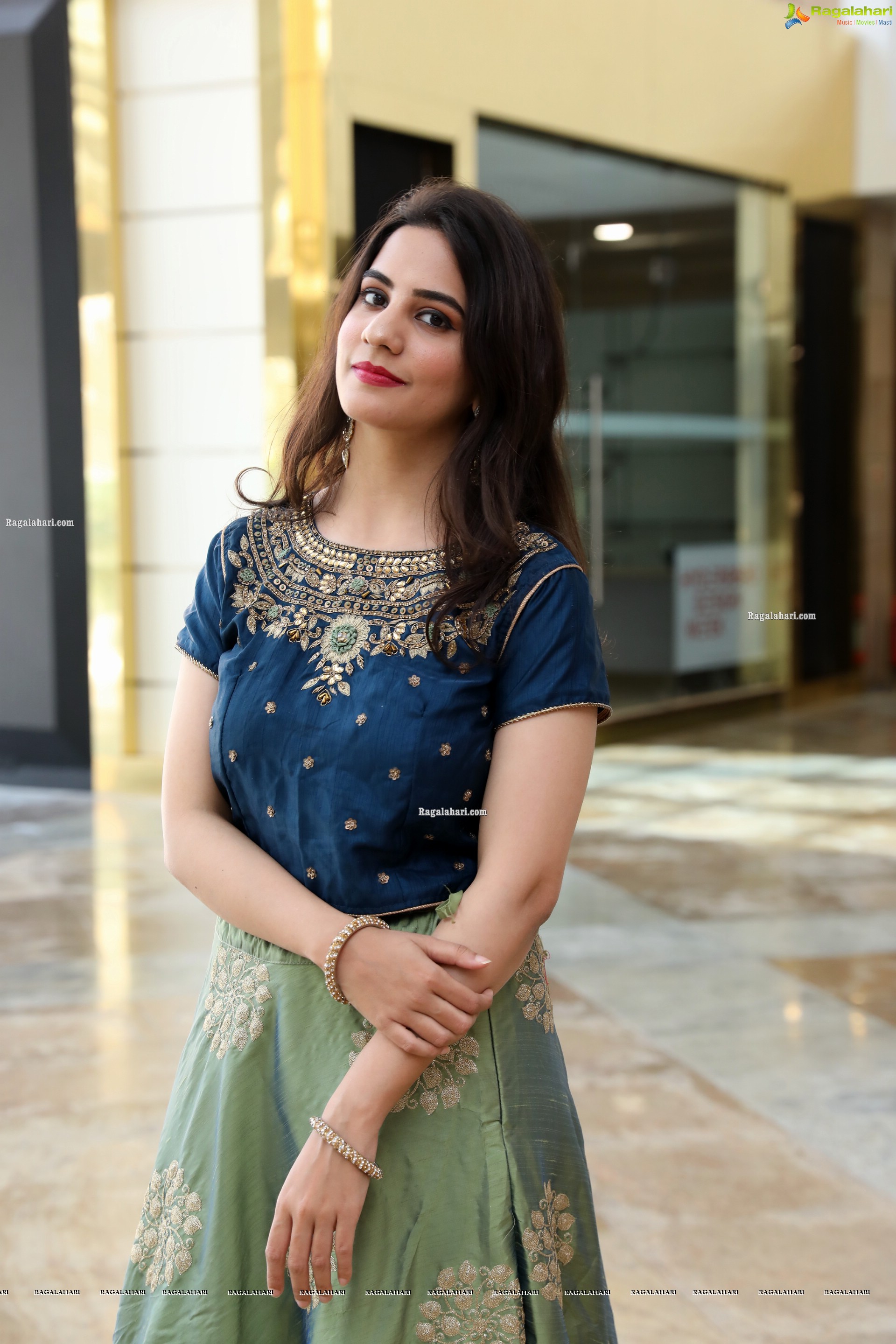 Tejal Tammali in Mint Green Embellished Lehenga, HD Photo Gallery