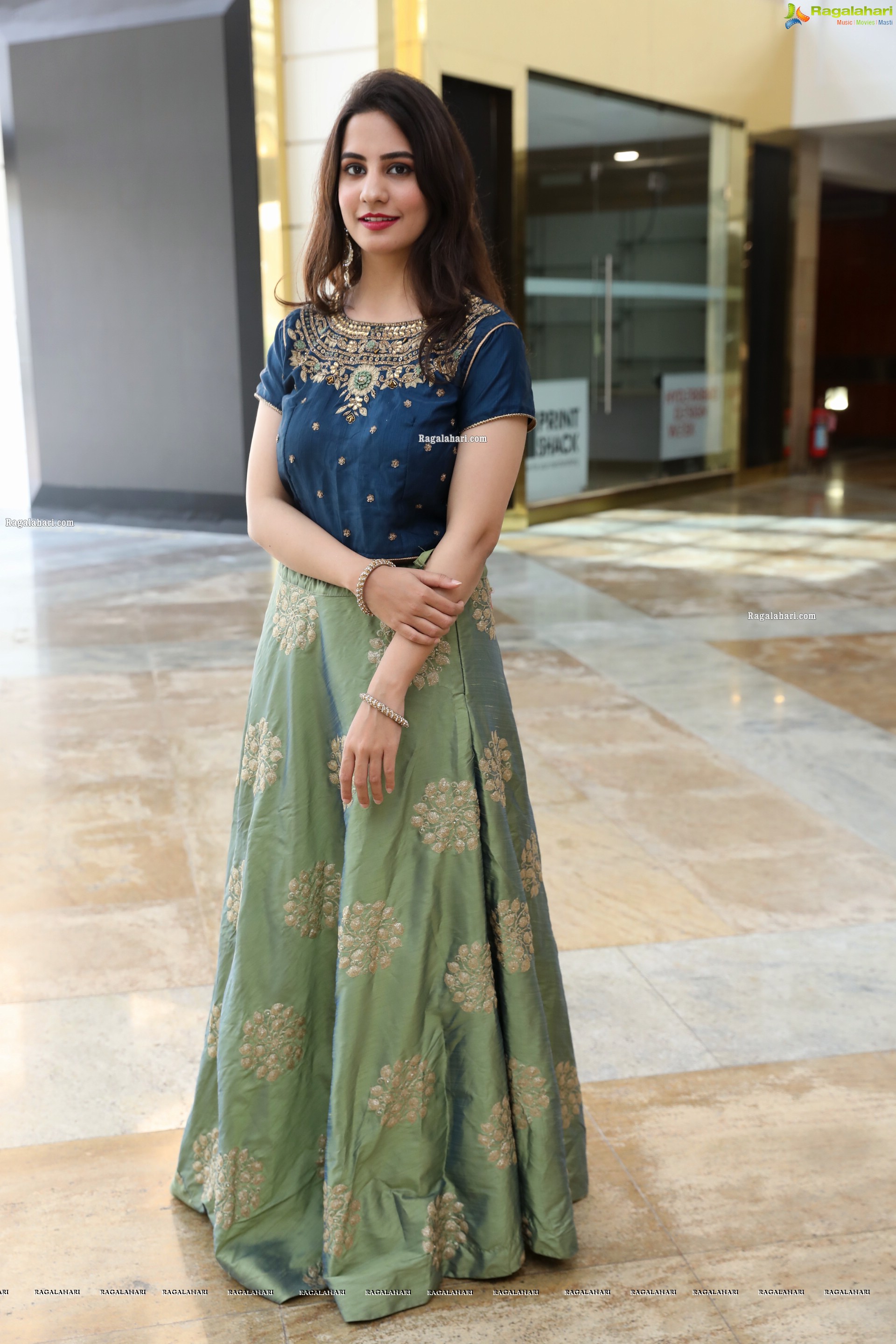 Tejal Tammali in Mint Green Embellished Lehenga, HD Photo Gallery