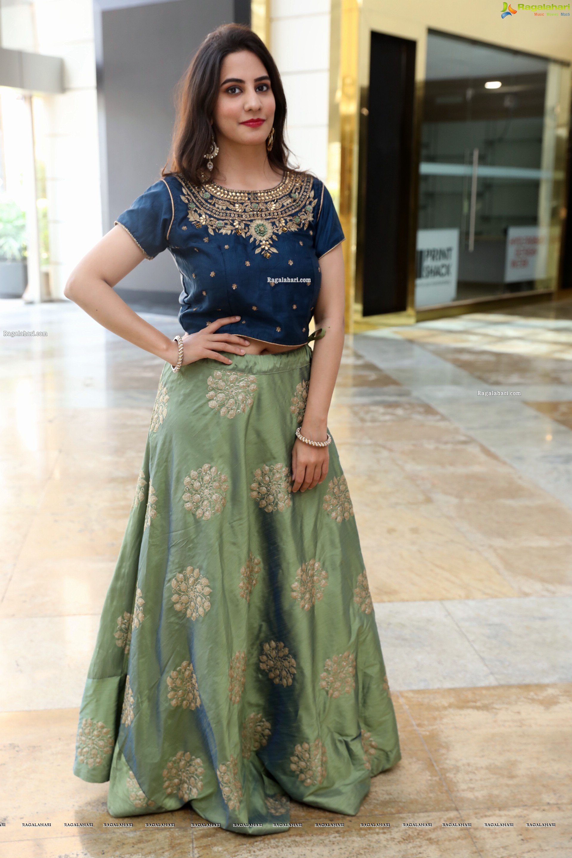 Tejal Tammali in Mint Green Embellished Lehenga, HD Photo Gallery