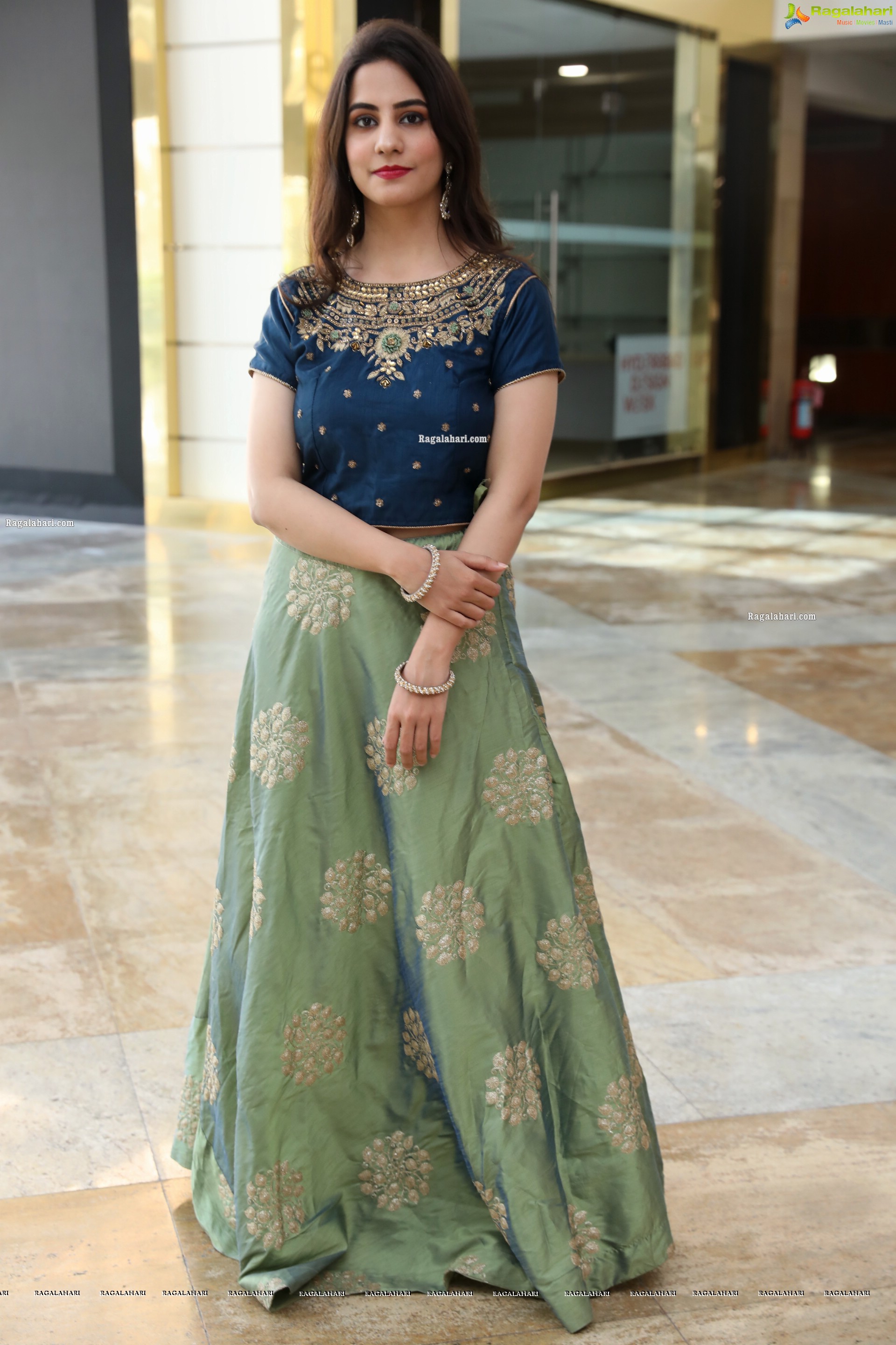 Tejal Tammali in Mint Green Embellished Lehenga, HD Photo Gallery