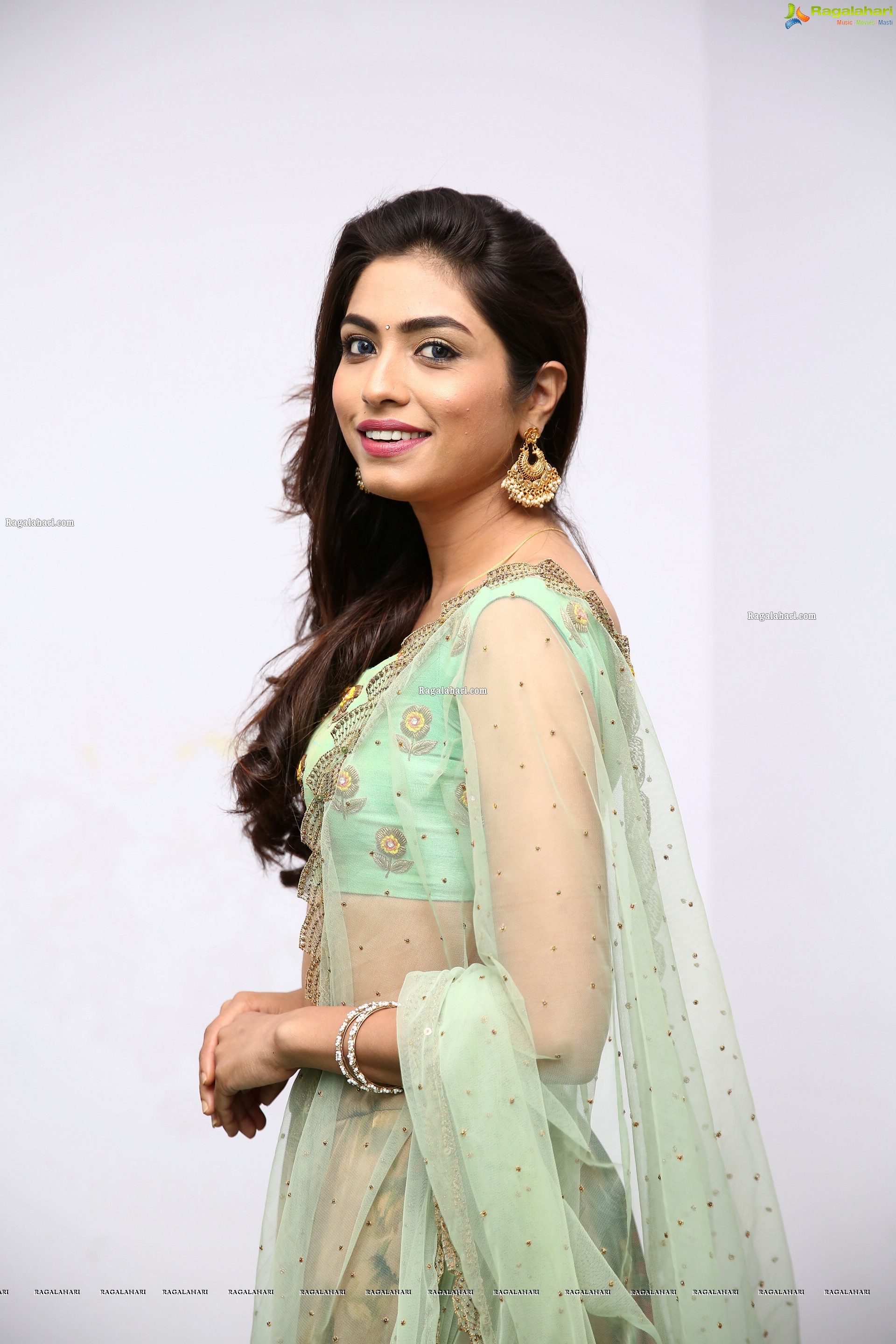 Zoya Mirza in Green Floral Lehenga, HD Photo Gallery