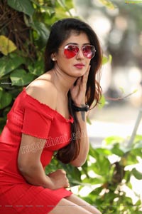 Aishwarya T Reddy in Red Bodycon Mini Dress Exclusive