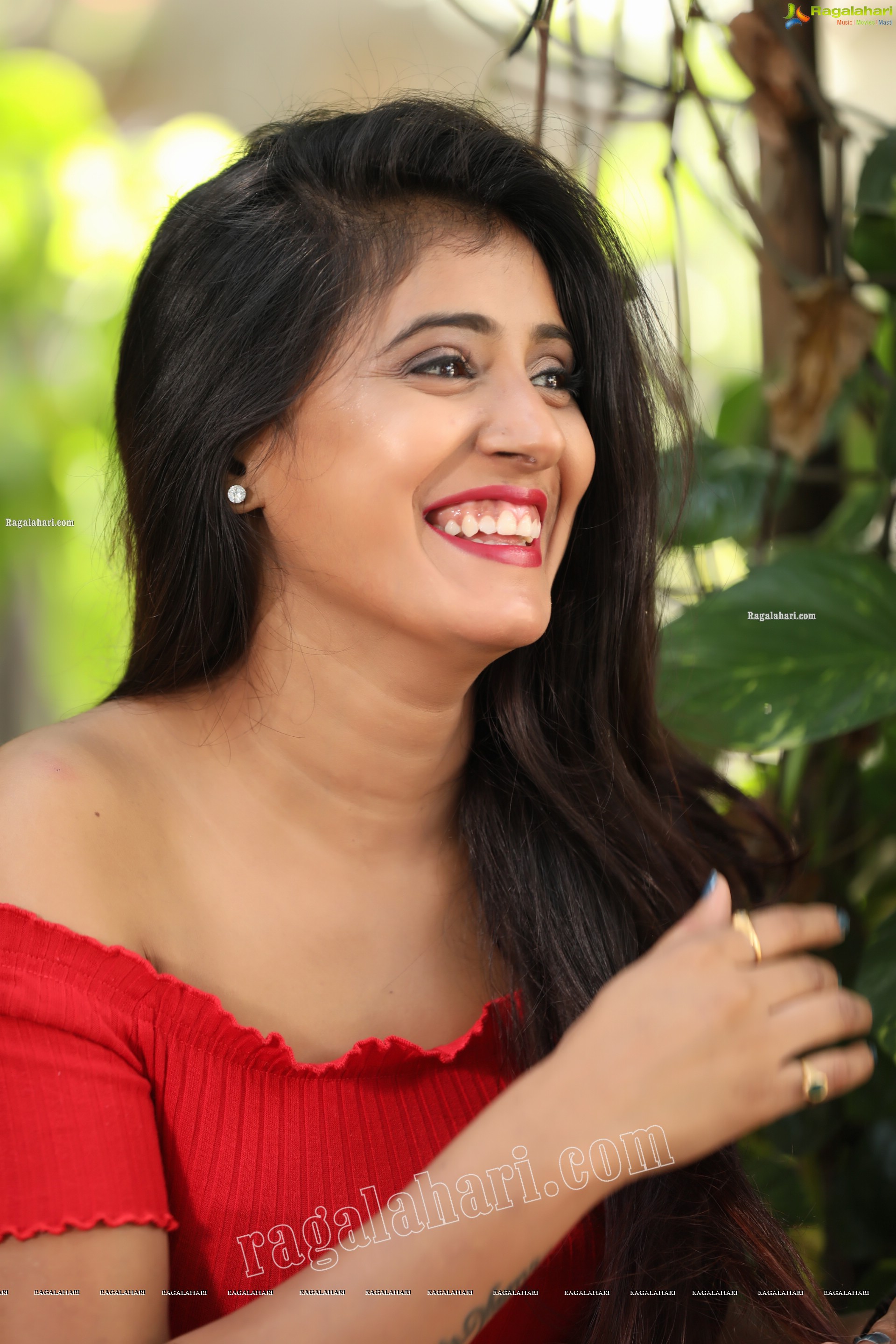 Aishwarya T Reddy in Red Bodycon Mini Dress Exclusive Photo Shoot