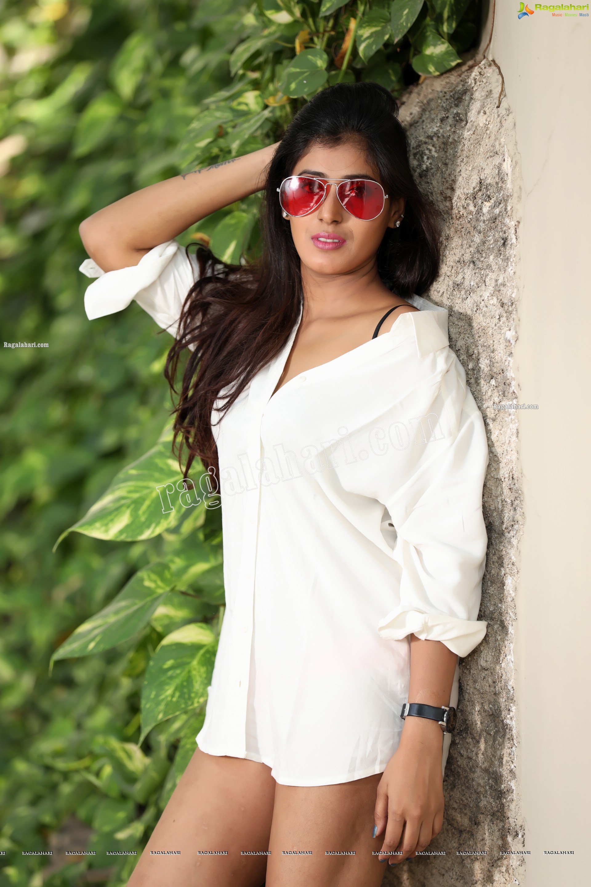 Aishwarya T Reddy in White Button-Down Shirt Exclusive Photo Shoot