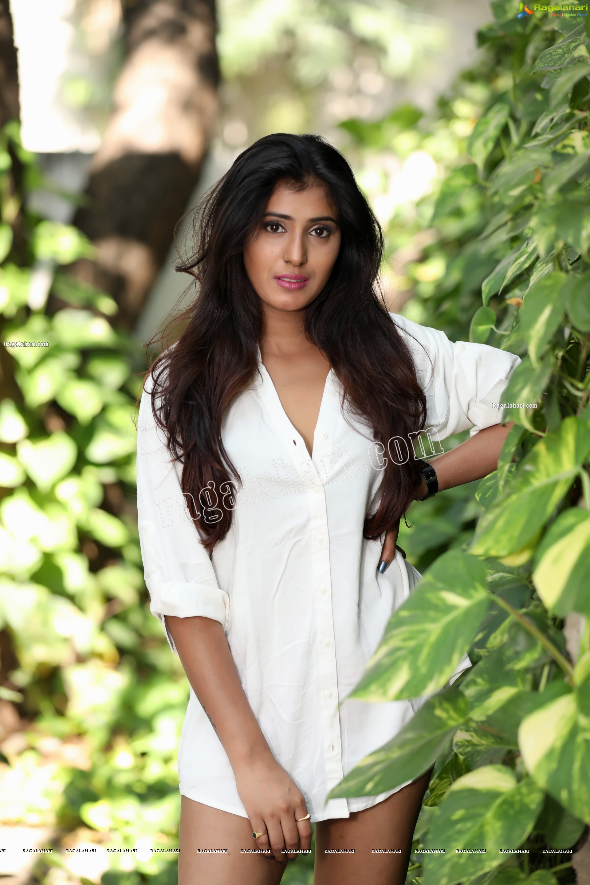 Aishwarya T Reddy in White Button-Down Shirt Exclusive Photo Shoot