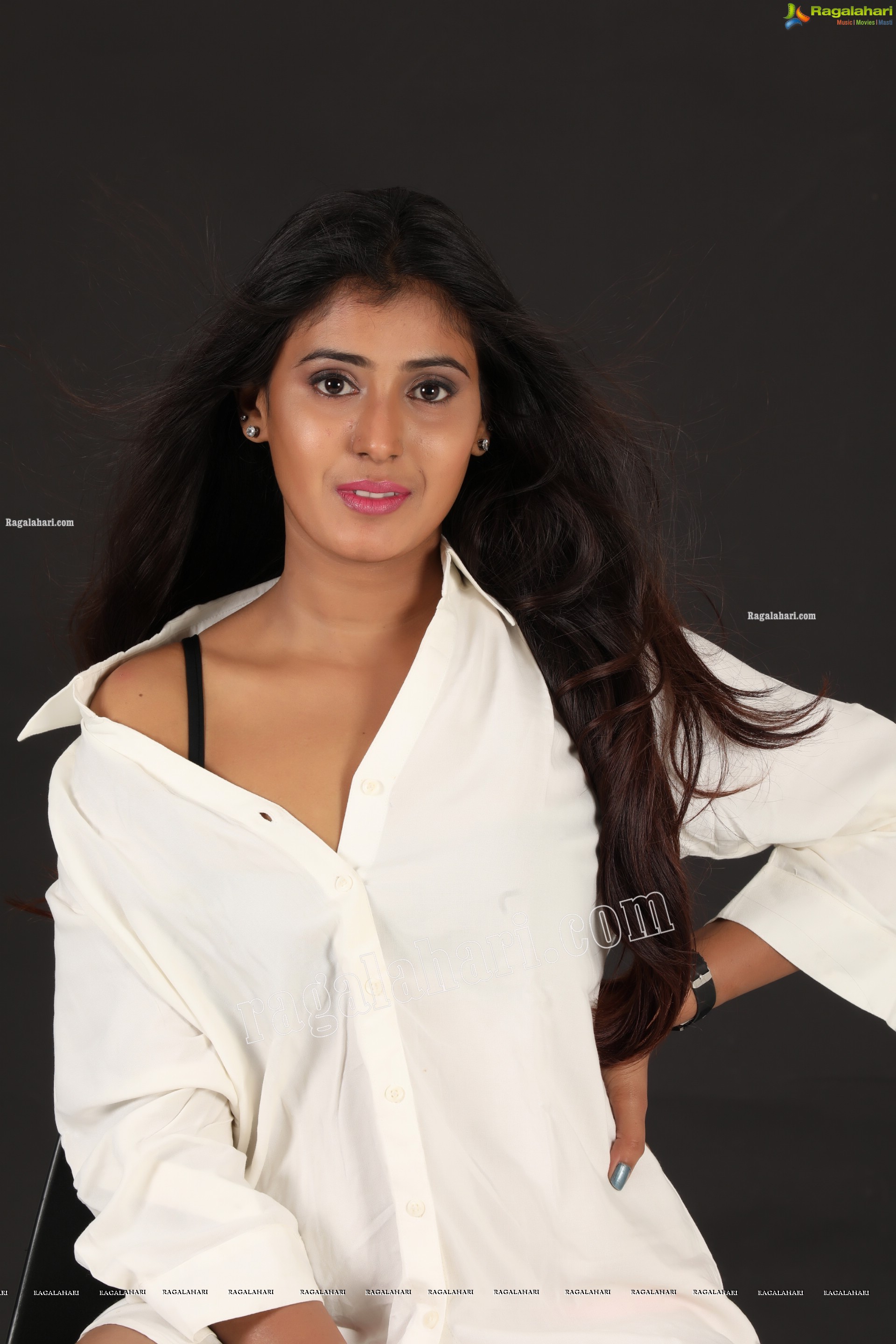 Aishwarya T Reddy in White Button-Down Shirt Exclusive Photo Shoot