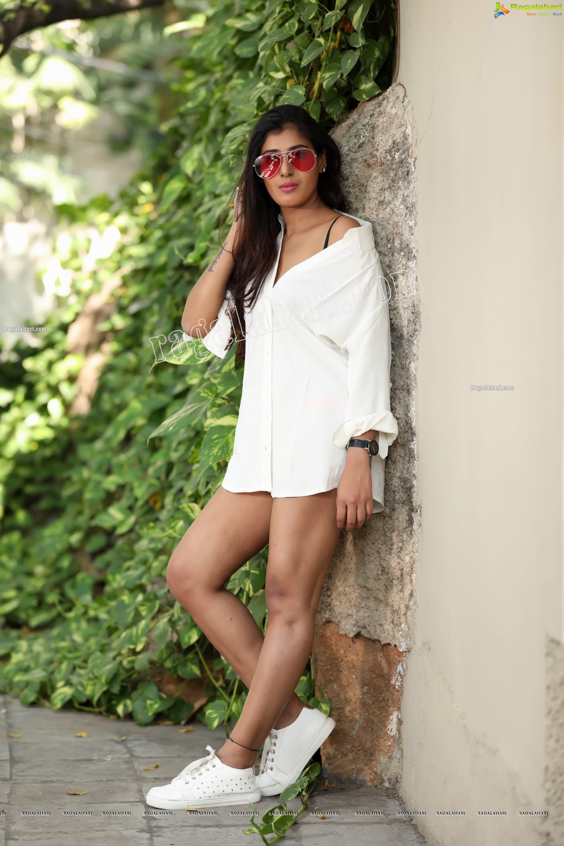 Aishwarya T Reddy in White Button-Down Shirt Exclusive Photo Shoot