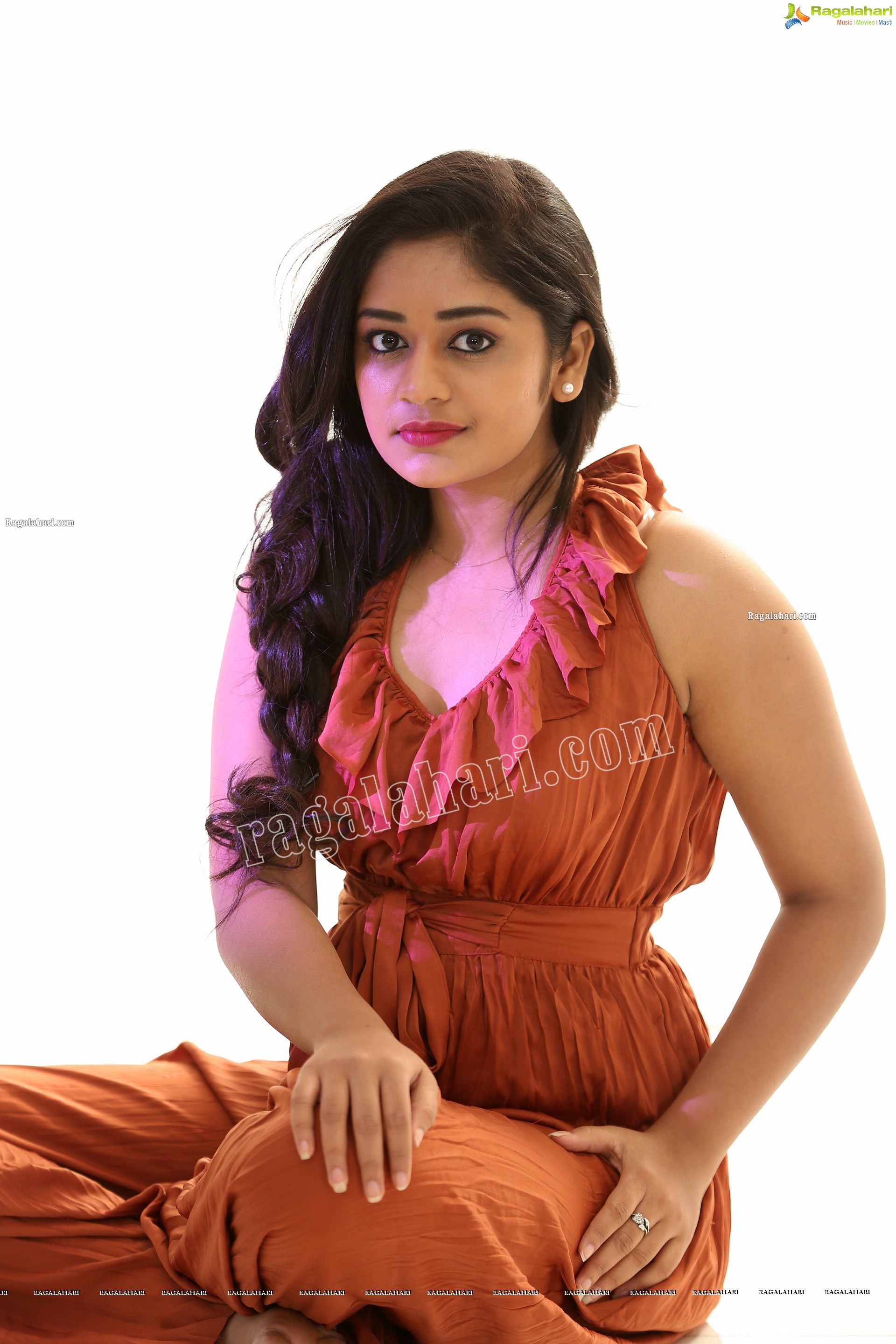 Deepa Umapathy in Rust Pleated Knot-Front Jumpsuit, Exclusive Photo Shoot