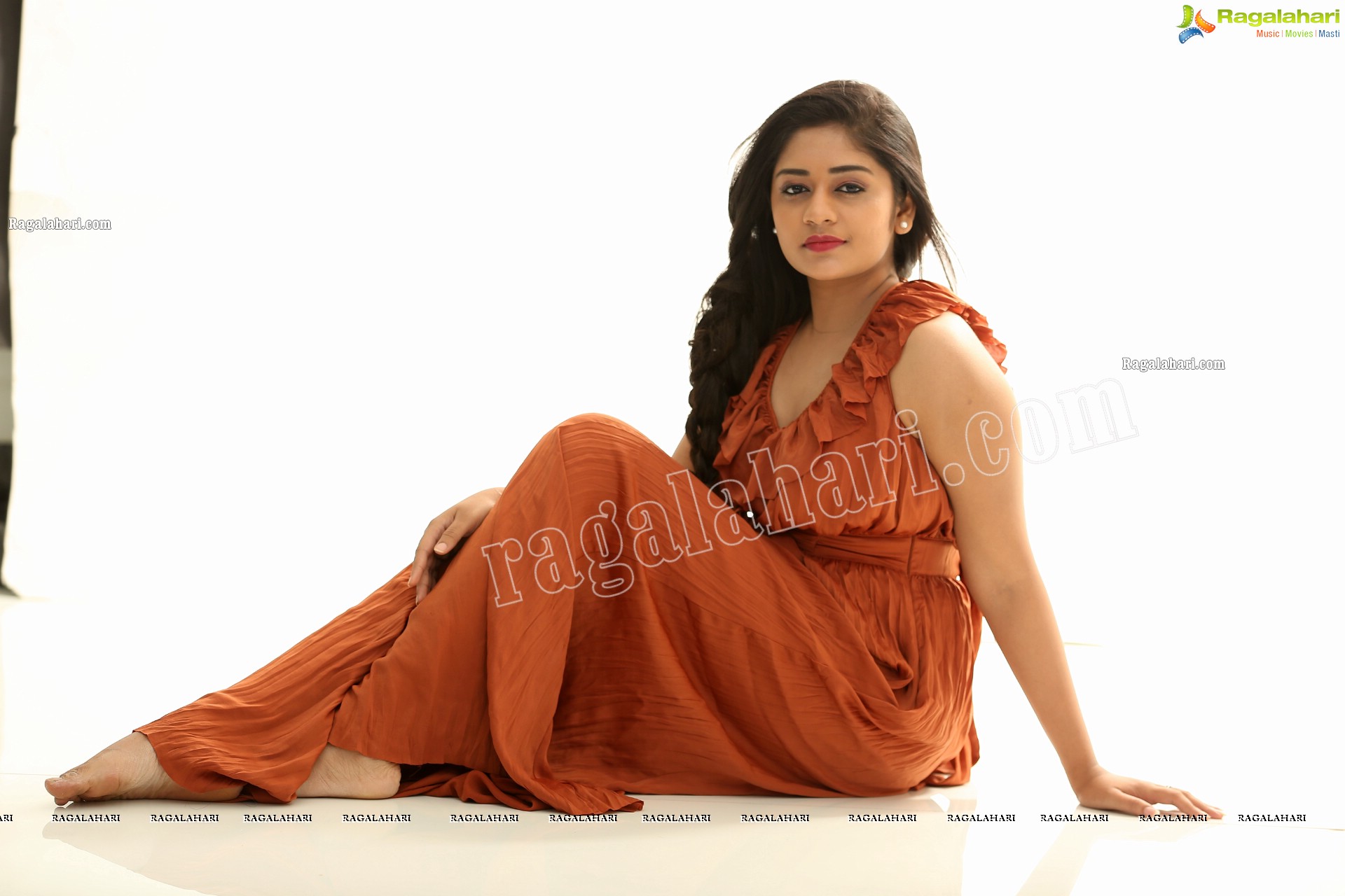 Deepa Umapathy in Rust Pleated Knot-Front Jumpsuit, Exclusive Photo Shoot