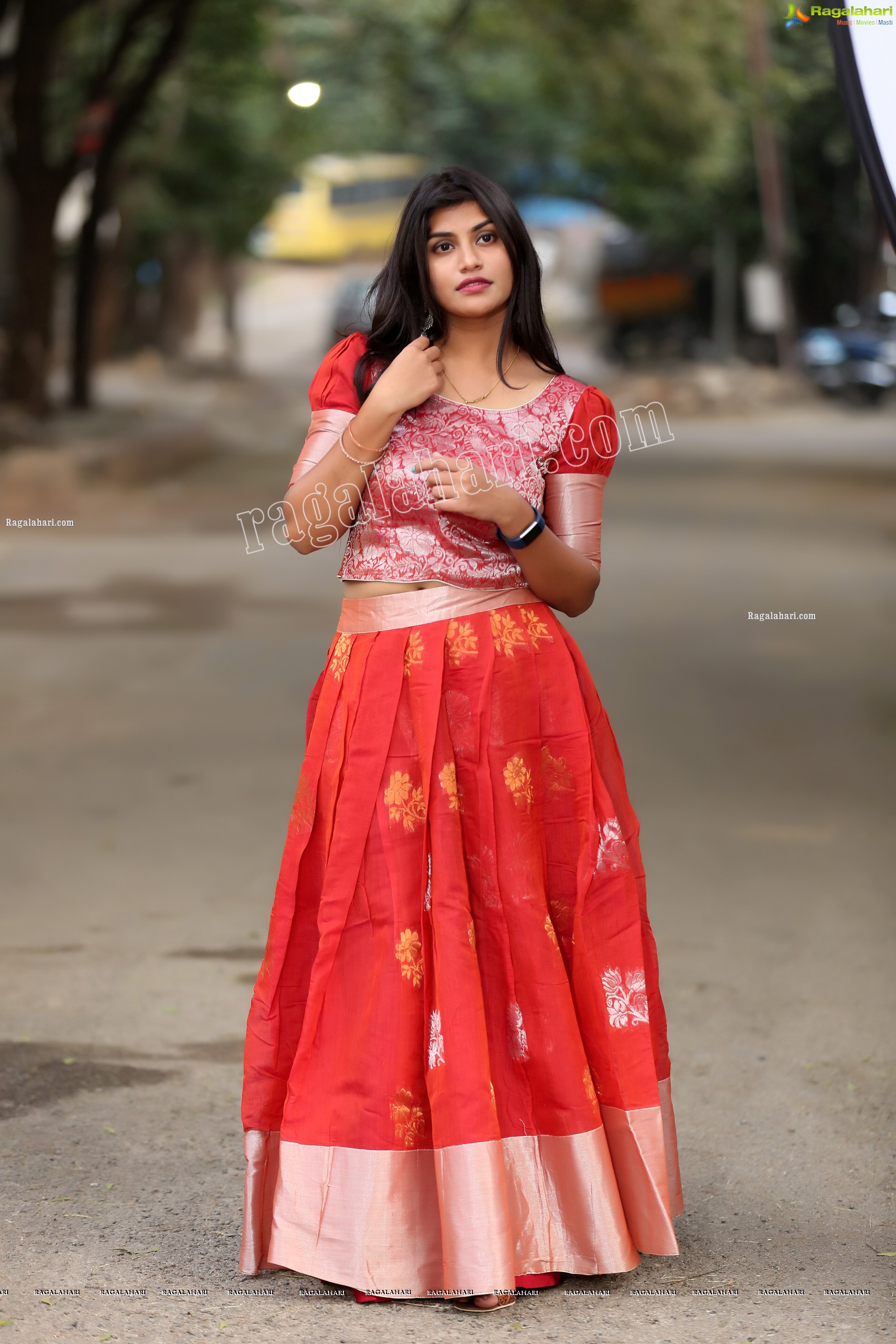 Kirthana Shiny in Red Ornate Lehenga, Exclusive Photo Shoot