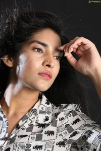 Supraja Narayan in Black and White Elephant Print Shirt