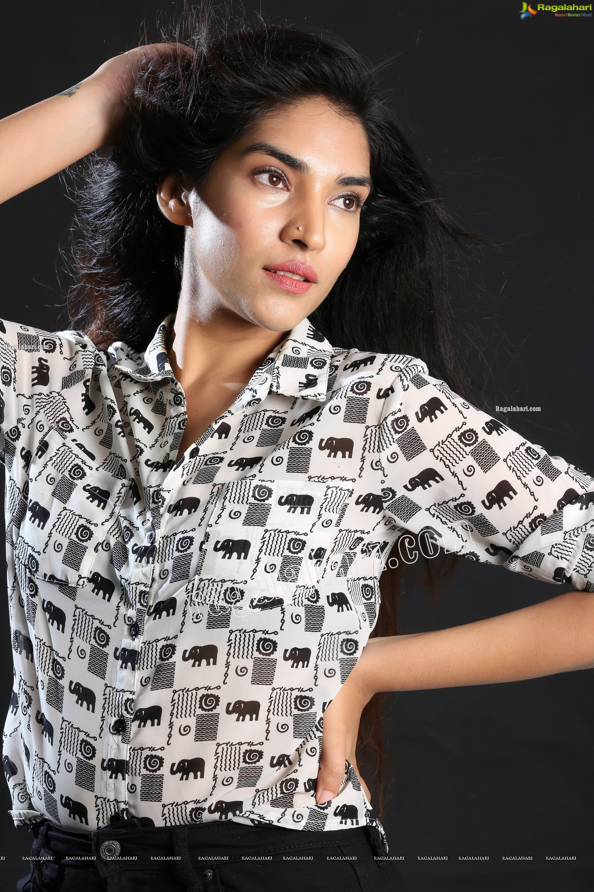 Supraja Narayan in Black and White Elephant Print Shirt, Exclusive Photo Shoot