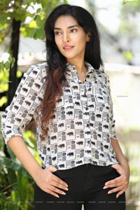 Supraja Narayan in Black and White Elephant Print Shirt