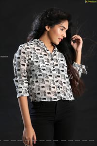 Supraja Narayan in Black and White Elephant Print Shirt