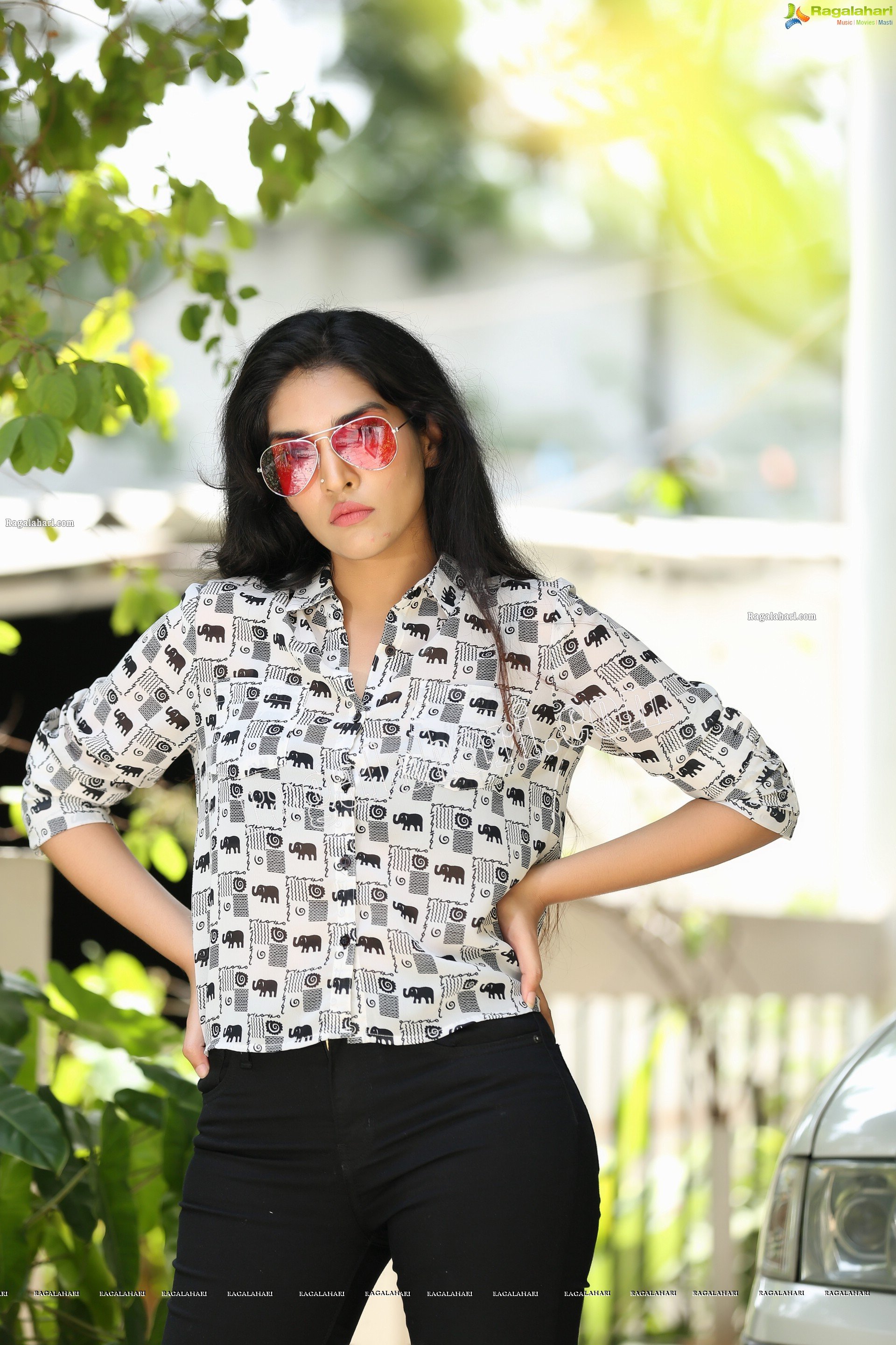 Supraja Narayan in Black and White Elephant Print Shirt, Exclusive Photo Shoot