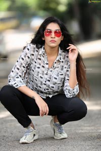 Supraja Narayan in Black and White Elephant Print Shirt