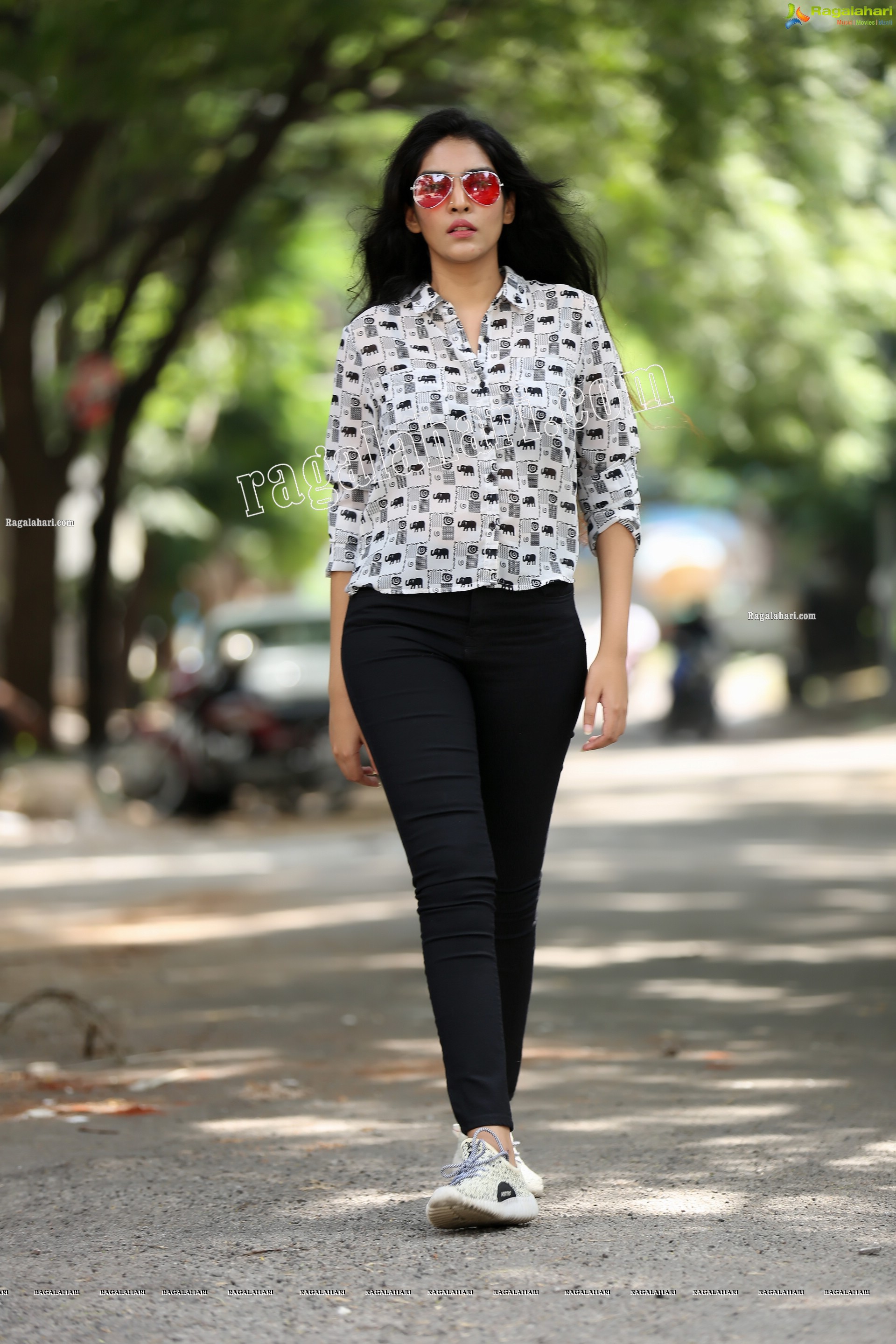 Supraja Narayan in Black and White Elephant Print Shirt, Exclusive Photo Shoot