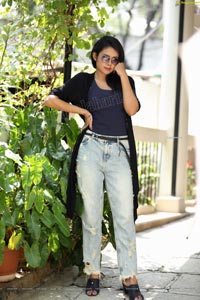 Swati Mandal in Navy Blue Tank Top and Jeans