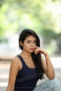 Swati Mandal in Navy Blue Tank Top and Jeans