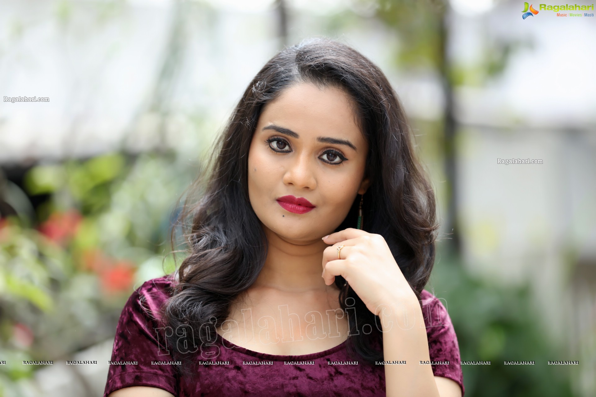 Usha Kurapati in Burgundy Bodycon Dress, Exclusive Photo Shoot