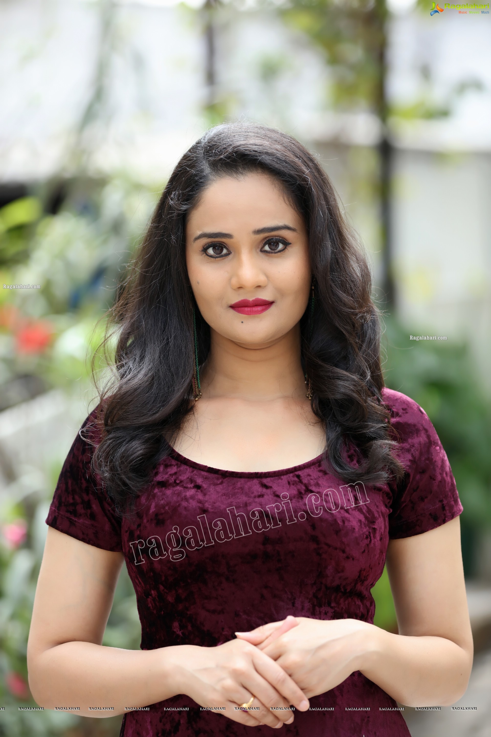 Usha Kurapati in Burgundy Bodycon Dress, Exclusive Photo Shoot