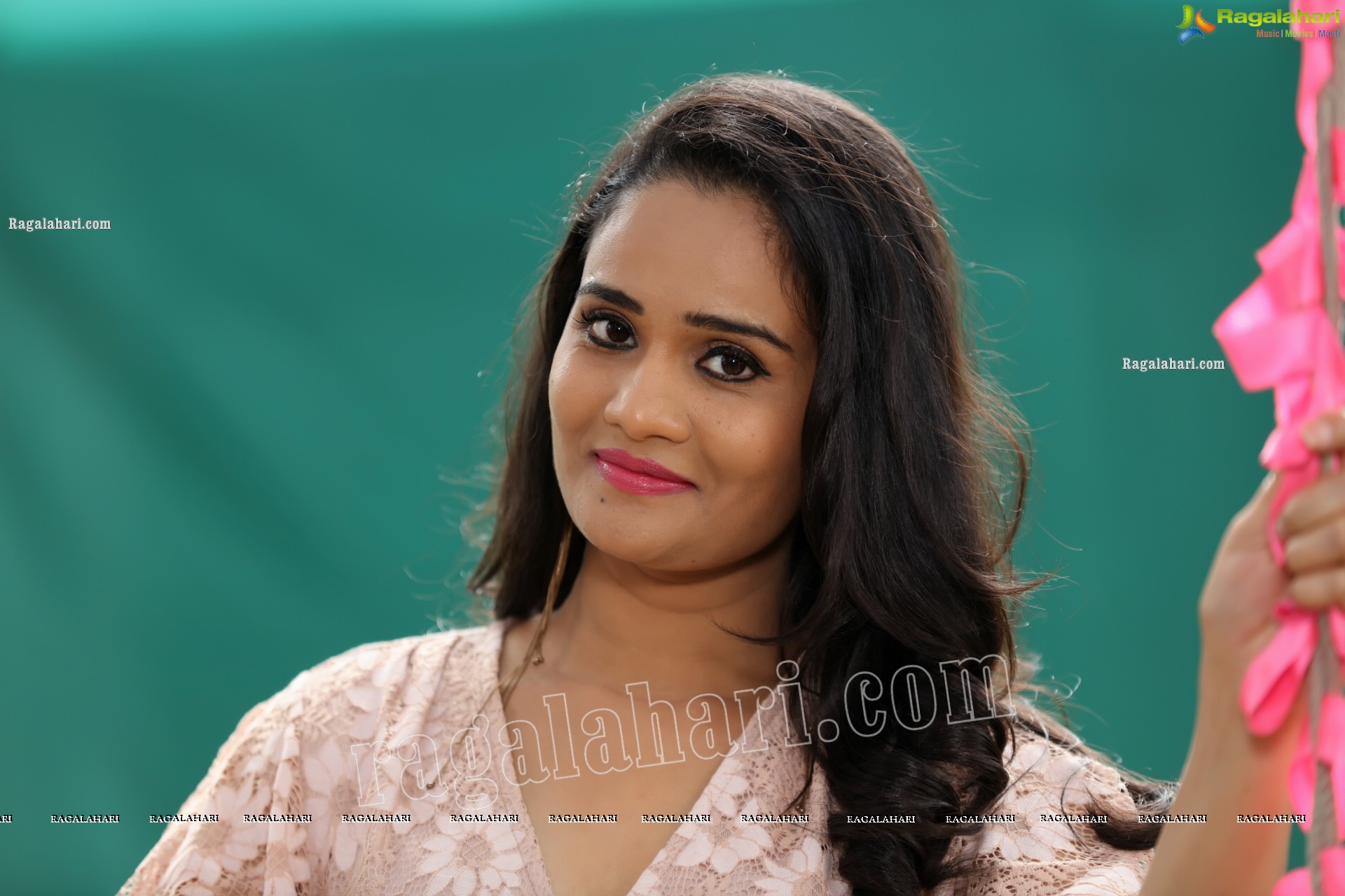 Usha Kurapati in Champagne Lace Mini Dress, Exclusive Photo Shoot